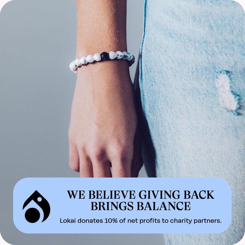 Lokai Silicone Beaded Bracelet for Women & Men, Marble White - Medium, 6.5 Inch Circumference - Silicone Jewelry Fashion Bracelet Slides-On for Comfortable Fit - Image 5
